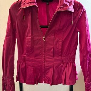 White House Black Market women’s Ruffled Peplum Jacket with Zip Front Size S